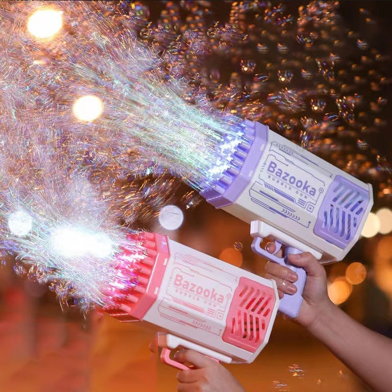 69-Hole Bubble Gun Rocket with Lights - Ultimate Fun for Kids