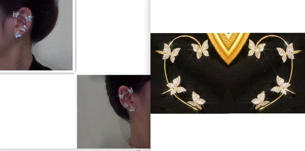 Butterfly Ear Clips - No Piercing Ear Cuffs for Women