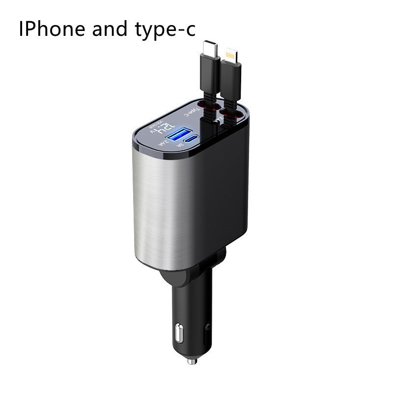 100W Fast Charging Car Charger  USB & Type-C - QuickCharge
