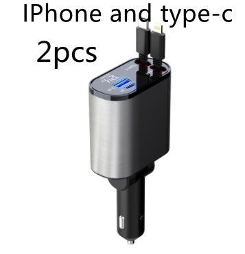 100W Fast Charging Car Charger  USB & Type-C - QuickCharge