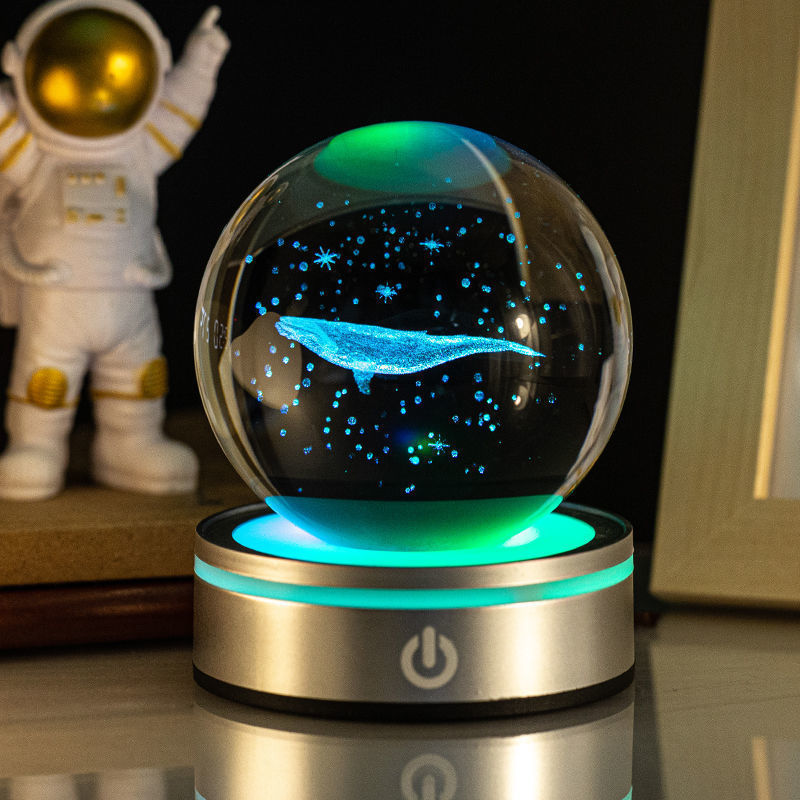 3D Crystal Ball Night Lamp Colorful Gradient Home Decor