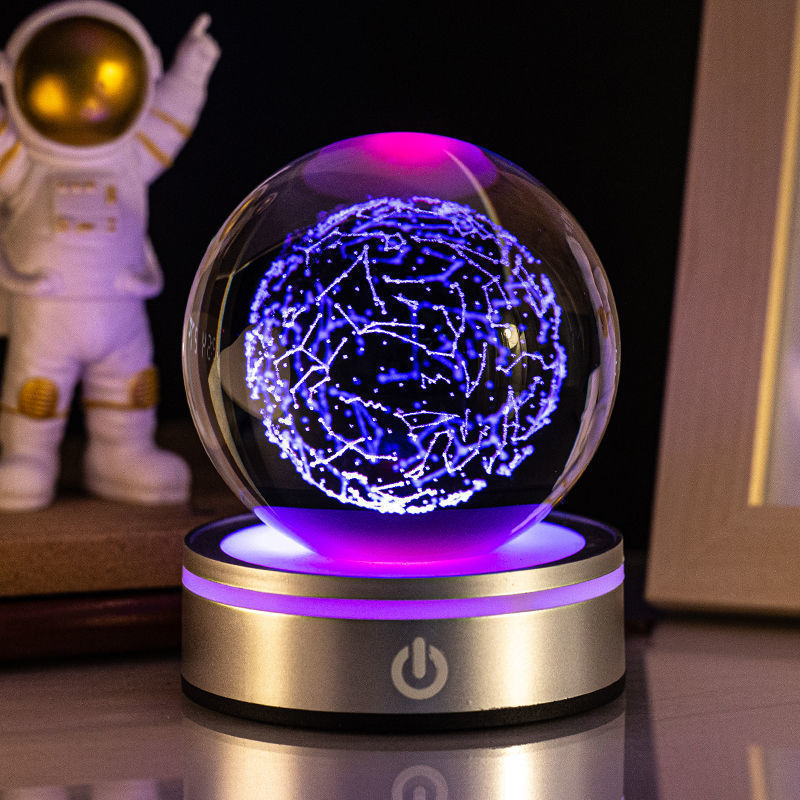 3D Crystal Ball Night Lamp Colorful Gradient Home Decor