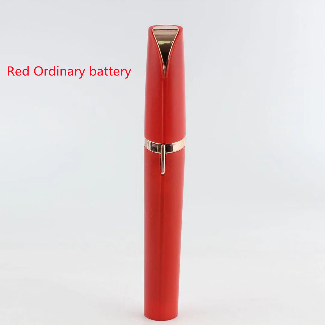Electric Eyebrow Trimmer with LED Light - Painless Hair Removal & Gold-Plated Head