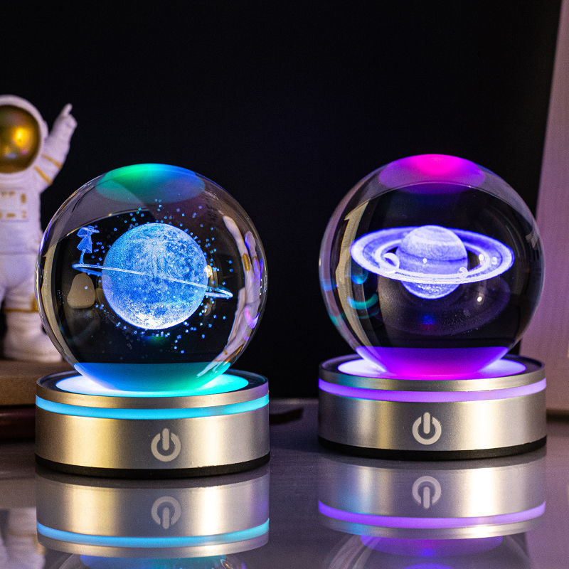3D Crystal Ball Night Lamp Colorful Gradient Home Decor