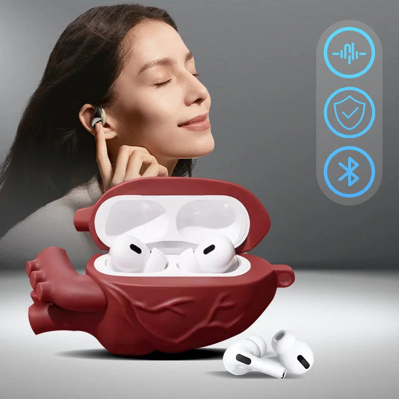 Earphones Case Body Heart Style Case For Airpods Soft Protective Earphone Silicone Cover For Airpods Pro Men Boy