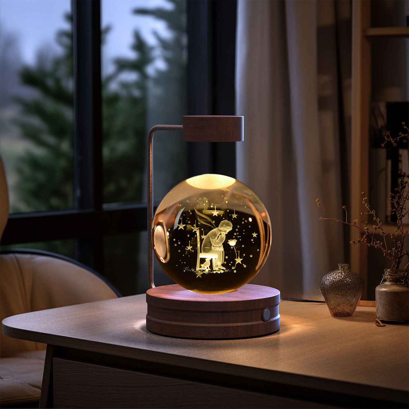 Crystal Ball Cosmic Dinosaur Indoor Night Light Bedside Light Birthday Gift Night Lamp