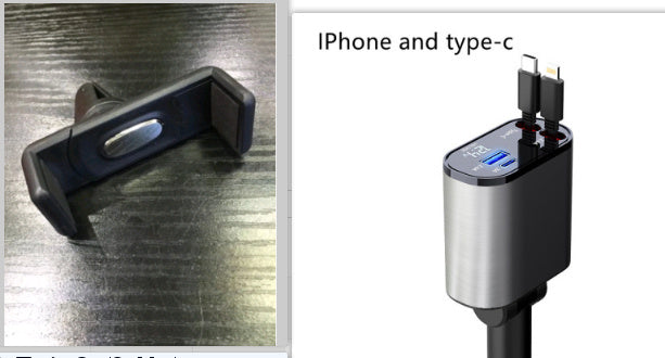 100W Fast Charging Car Charger  USB & Type-C - QuickCharge