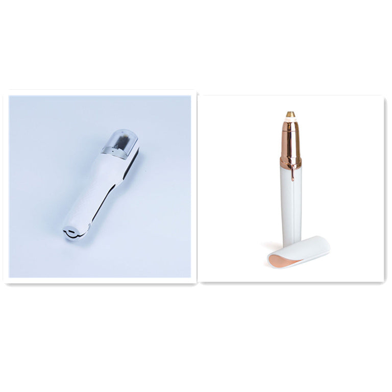 Electric Eyebrow Trimmer with LED Light - Painless Hair Removal & Gold-Plated Head