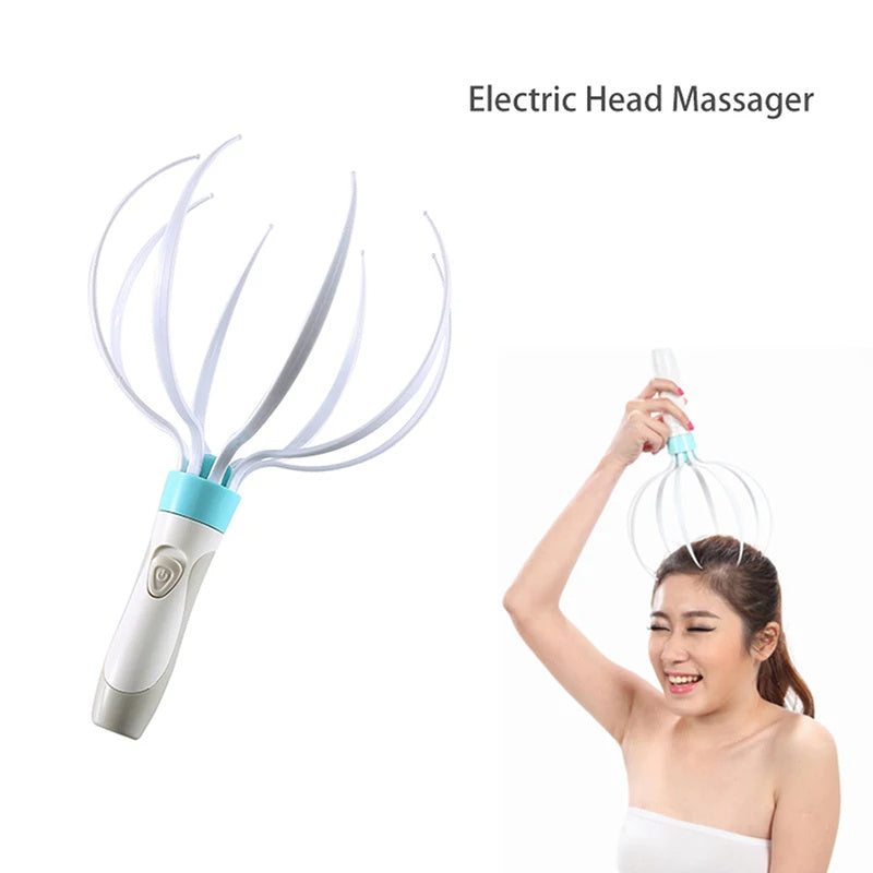 Electric Scalp Massager with 8 Claws - USB Rechargeable Head Massager for Hair Growth