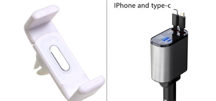 100W Fast Charging Car Charger  USB & Type-C - QuickCharge