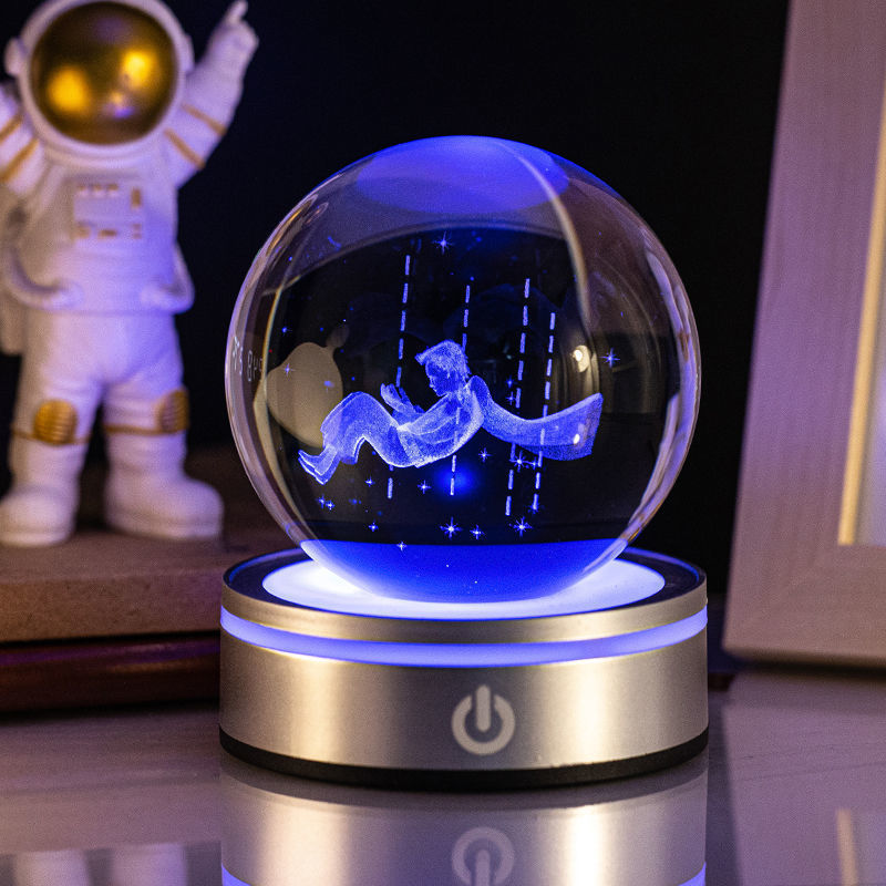 3D Crystal Ball Night Lamp Colorful Gradient Home Decor