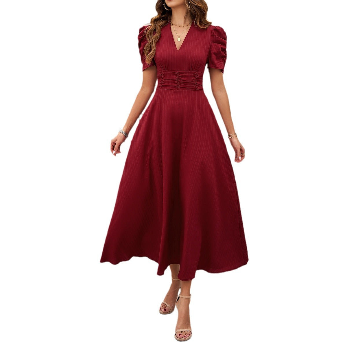 Women's Midi Dress | Elegant Waist-Tight Dress | iukstore