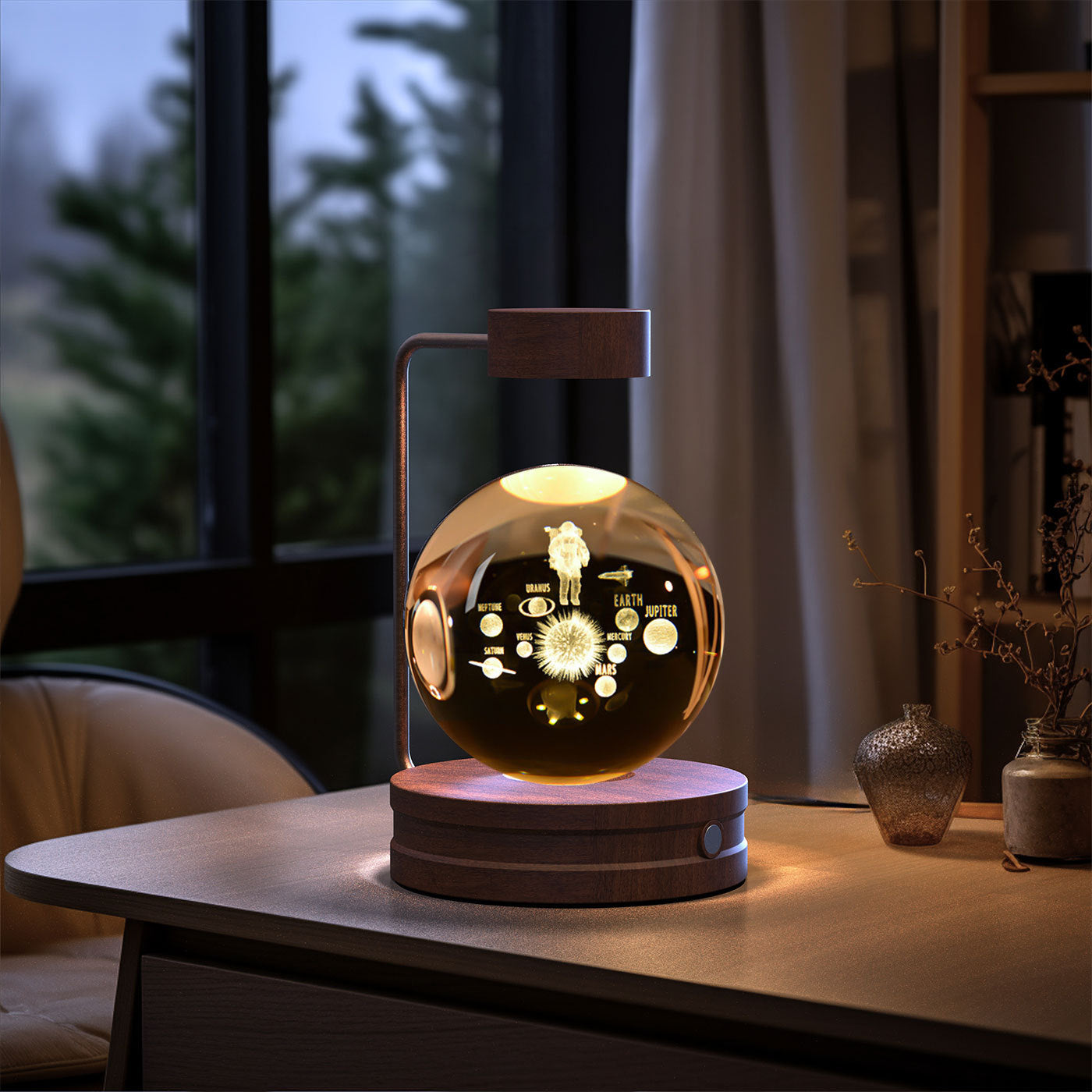 Crystal Ball Cosmic Dinosaur Indoor Night Light Bedside Light Birthday Gift Night Lamp