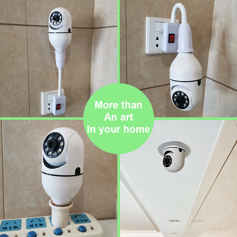 1080P WiFi Security Camera Bulb - 4X Zoom E27 Home 5GWiFi Alarm Monitor