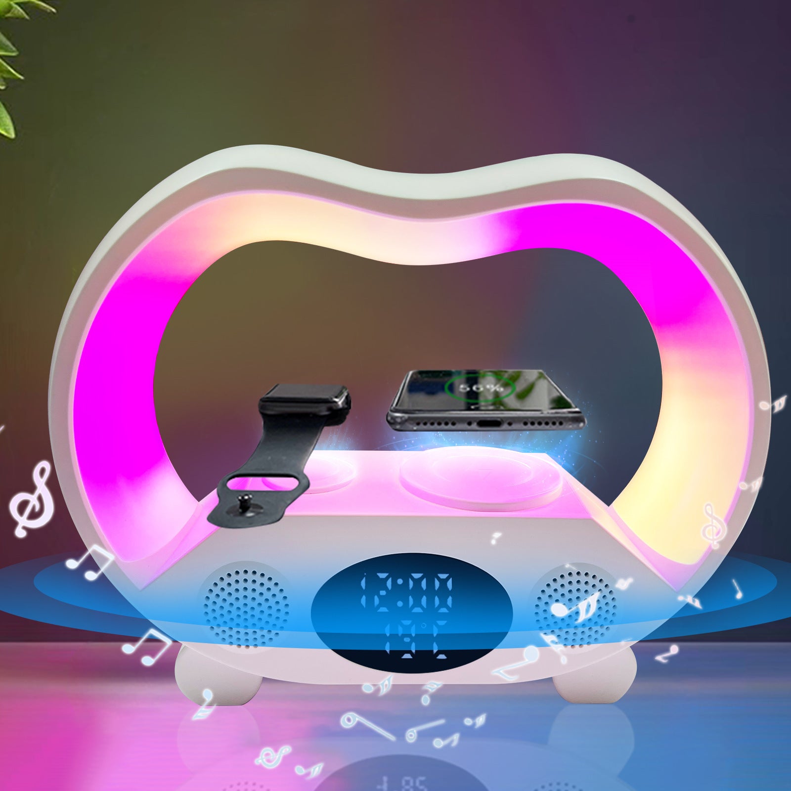 6-in-1 Smart LED Table Lamp Bluetooth-compatible Wireless Charger TechGenius