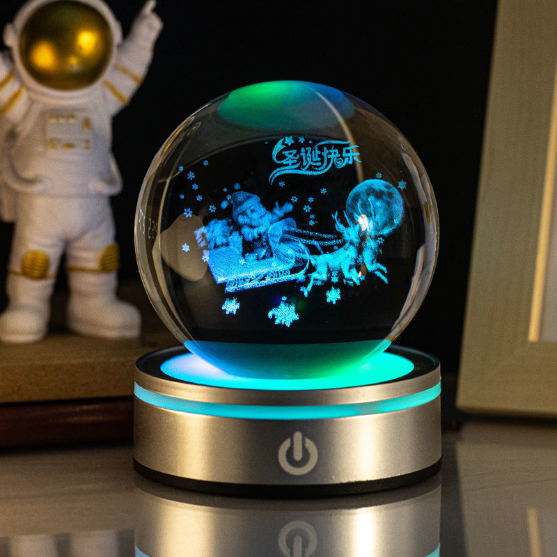 3D Crystal Ball Night Lamp Colorful Gradient Home Decor