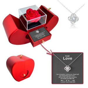 Eternal Rose Apple Gift Box with Necklace - Perfect Valentine's Day Gift