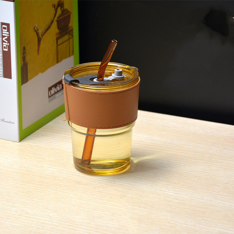 Eco-Friendly Glass Straw Cup - Ins Goddess Bamboo