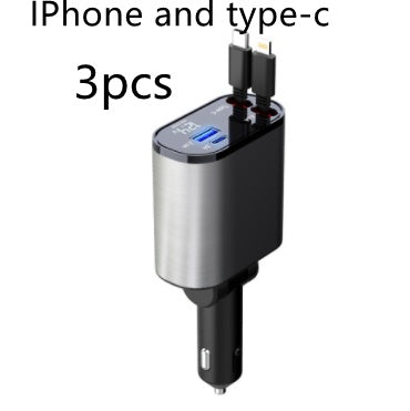 100W Fast Charging Car Charger  USB & Type-C - QuickCharge