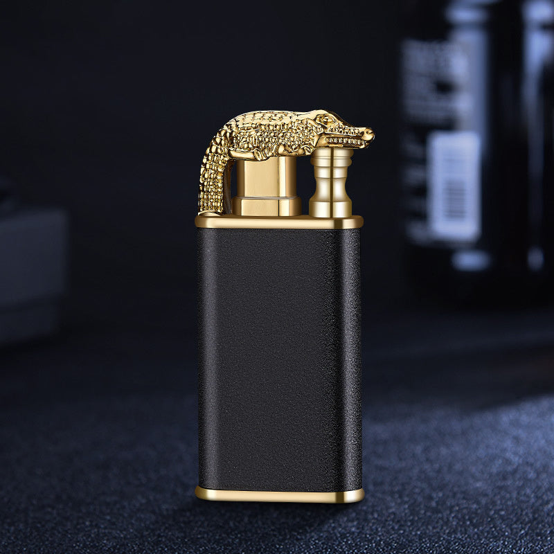 Creative Blue Flame Lighter Dolphin Dragon Tiger Double Fire Metal Winproof Inflatable Lighter