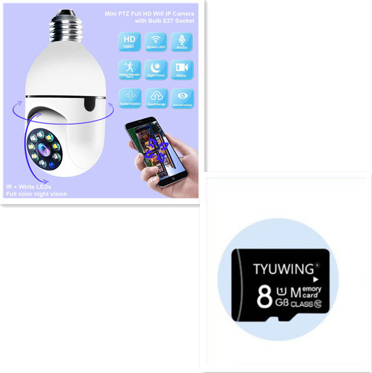 1080P WiFi Security Camera Bulb - 4X Zoom E27 Home 5GWiFi Alarm Monitor