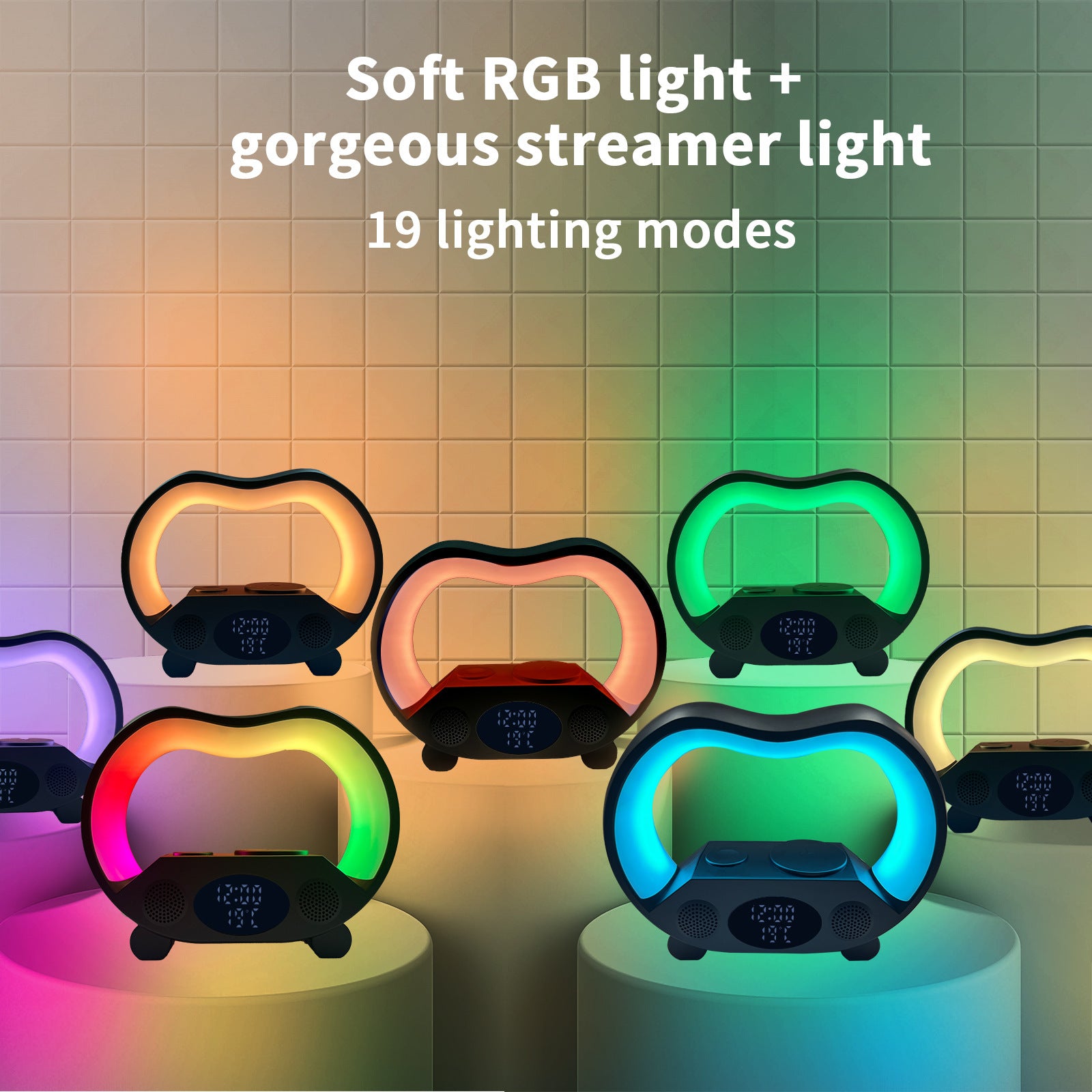 6-in-1 Smart LED Table Lamp Bluetooth-compatible Wireless Charger TechGenius