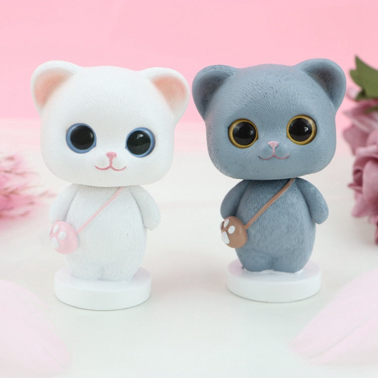 Cute Shake Head Cat Car Interior Decoration