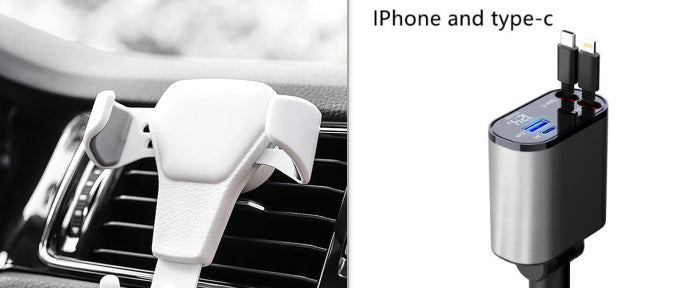 100W Fast Charging Car Charger  USB & Type-C - QuickCharge