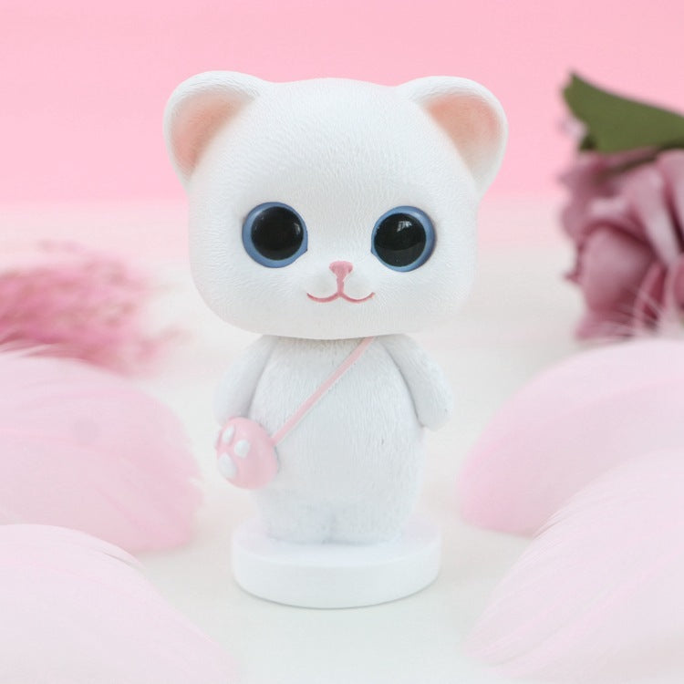 Cute Shake Head Cat Car Interior Decoration