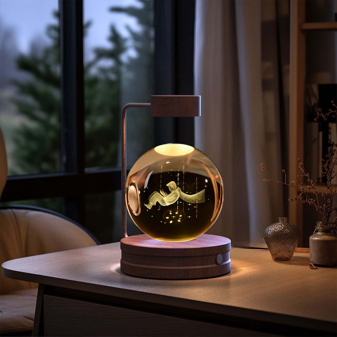 Crystal Ball Cosmic Dinosaur Indoor Night Light Bedside Light Birthday Gift Night Lamp