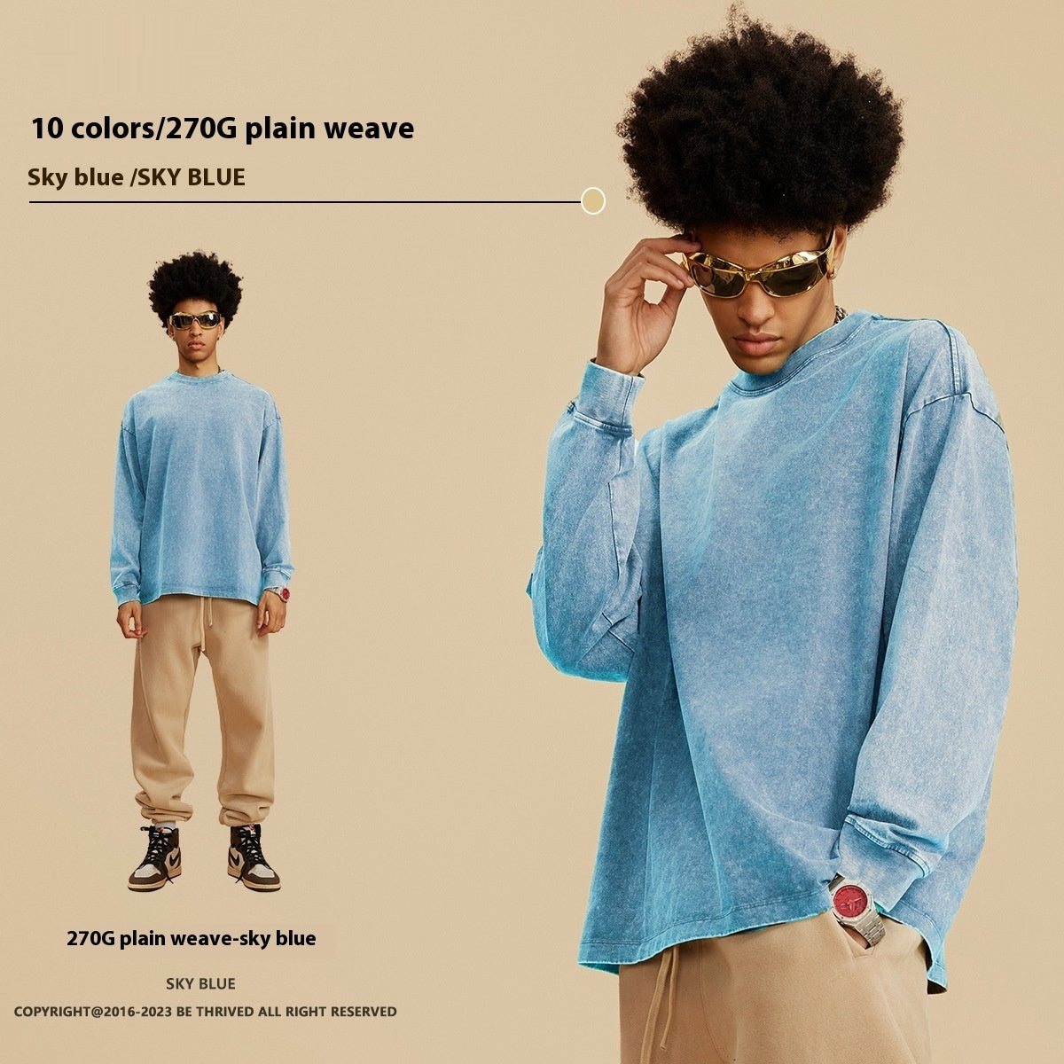 American Retro Washed Cotton Sweater - Loose Fit Pullover