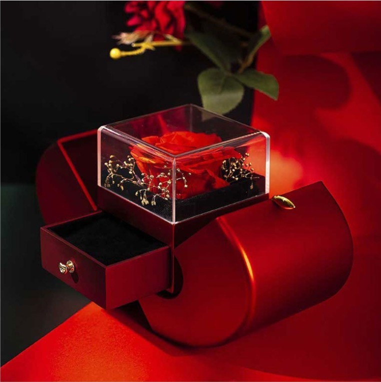 Eternal Rose Apple Gift Box with Necklace - Perfect Valentine's Day Gift