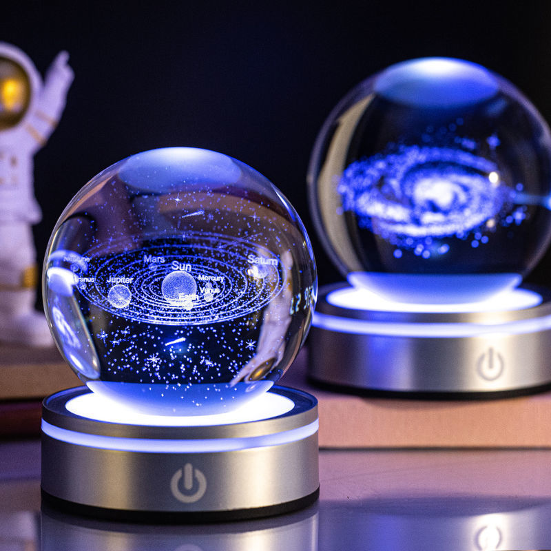 3D Crystal Ball Night Lamp Colorful Gradient Home Decor