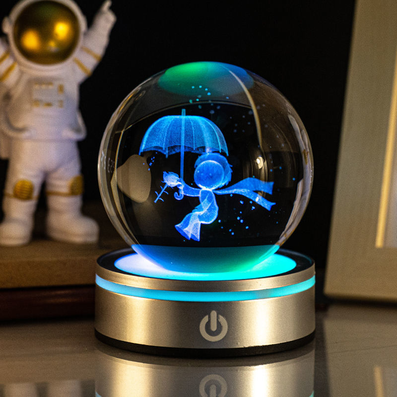 3D Crystal Ball Night Lamp Colorful Gradient Home Decor