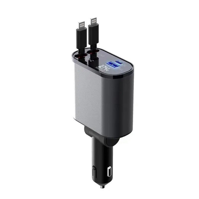 100W Fast Charging Car Charger  USB & Type-C - QuickCharge