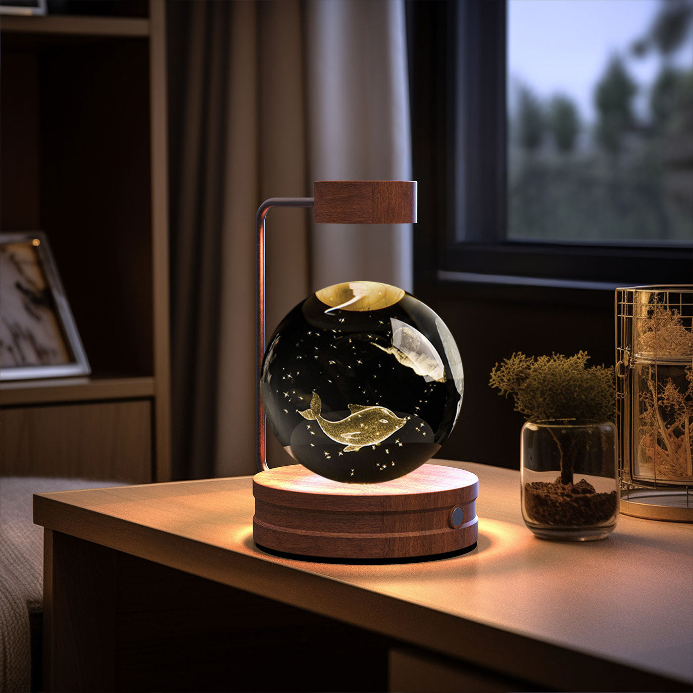 Crystal Ball Cosmic Dinosaur Indoor Night Light Bedside Light Birthday Gift Night Lamp