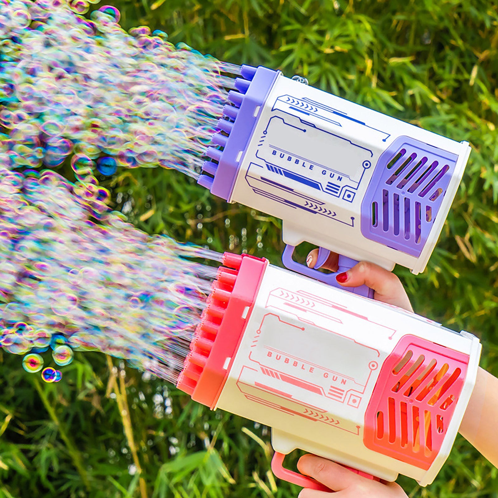 69-Hole Bubble Gun Rocket with Lights - Ultimate Fun for Kids