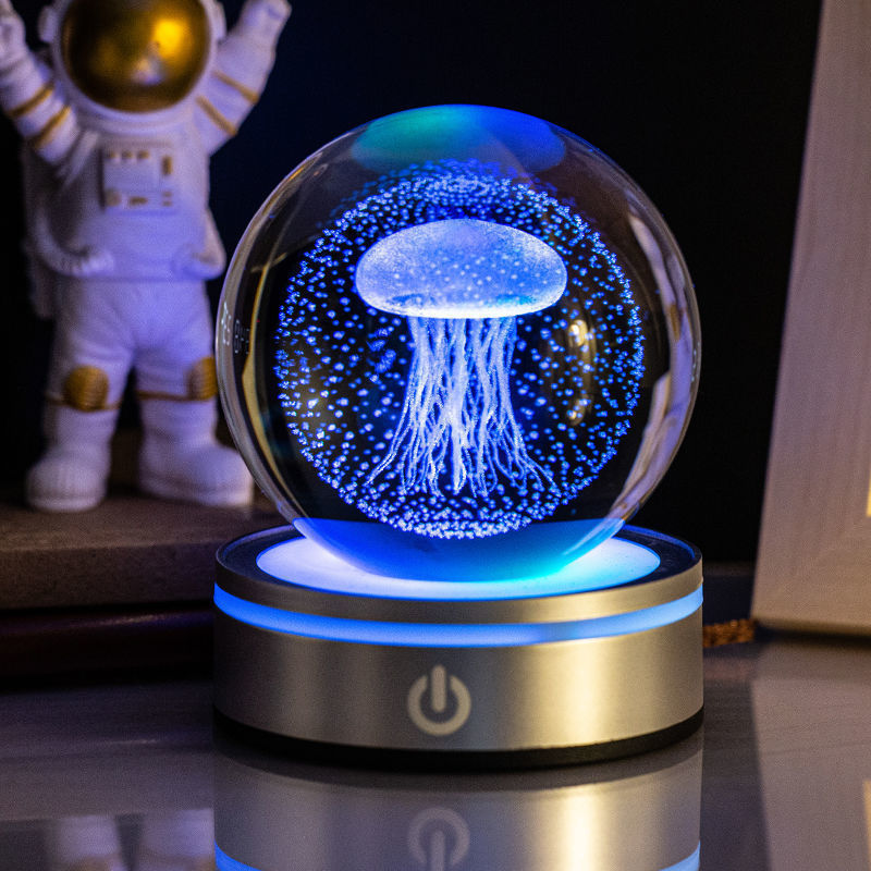 3D Crystal Ball Night Lamp Colorful Gradient Home Decor