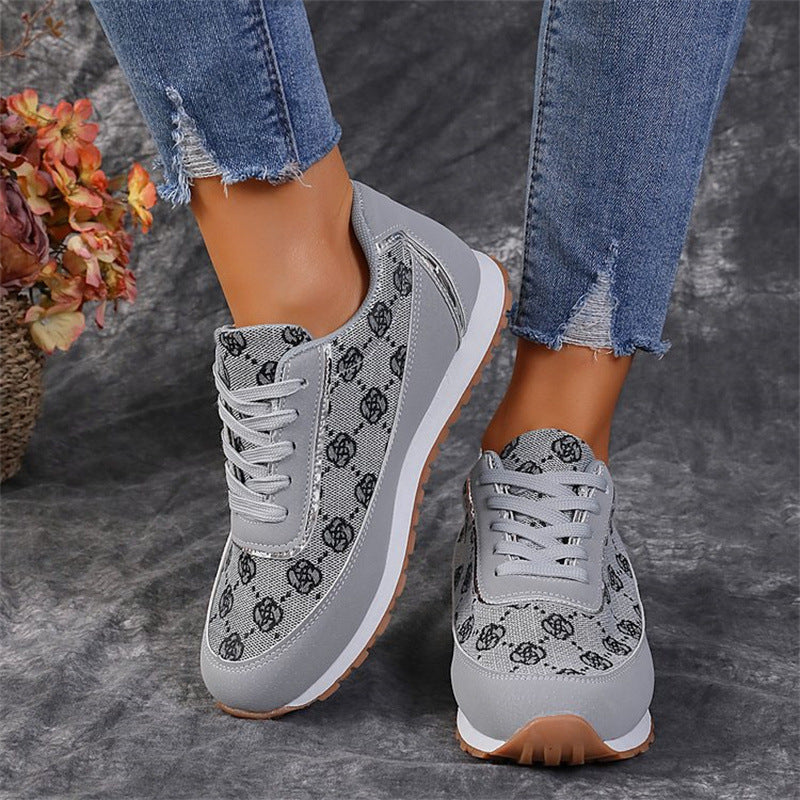 Flower Print Sneakers for Women - Lightweight & Breathable