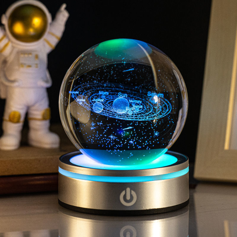 3D Crystal Ball Night Lamp Colorful Gradient Home Decor