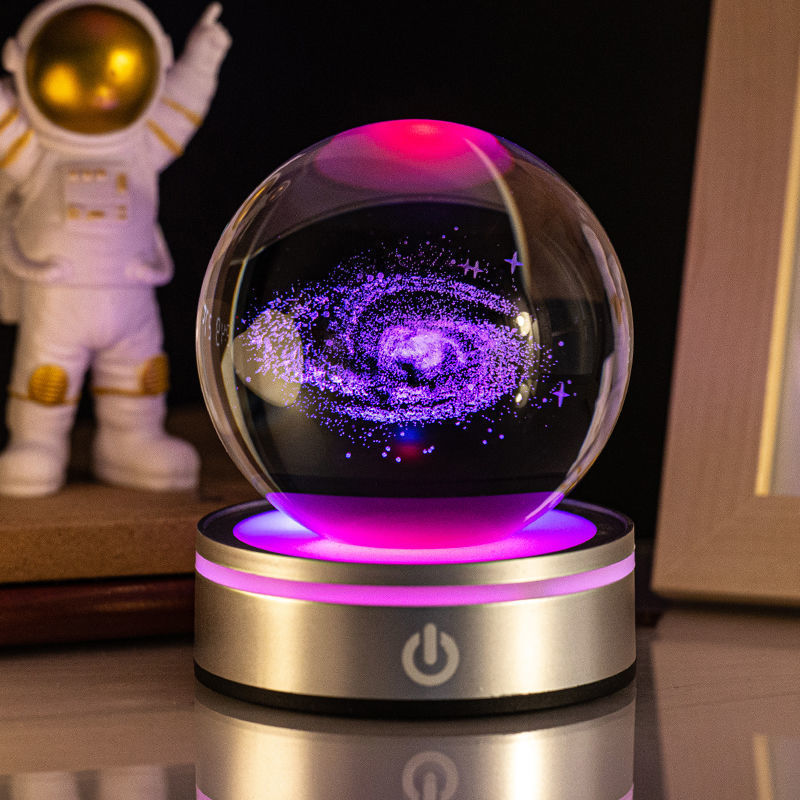 3D Crystal Ball Night Lamp Colorful Gradient Home Decor