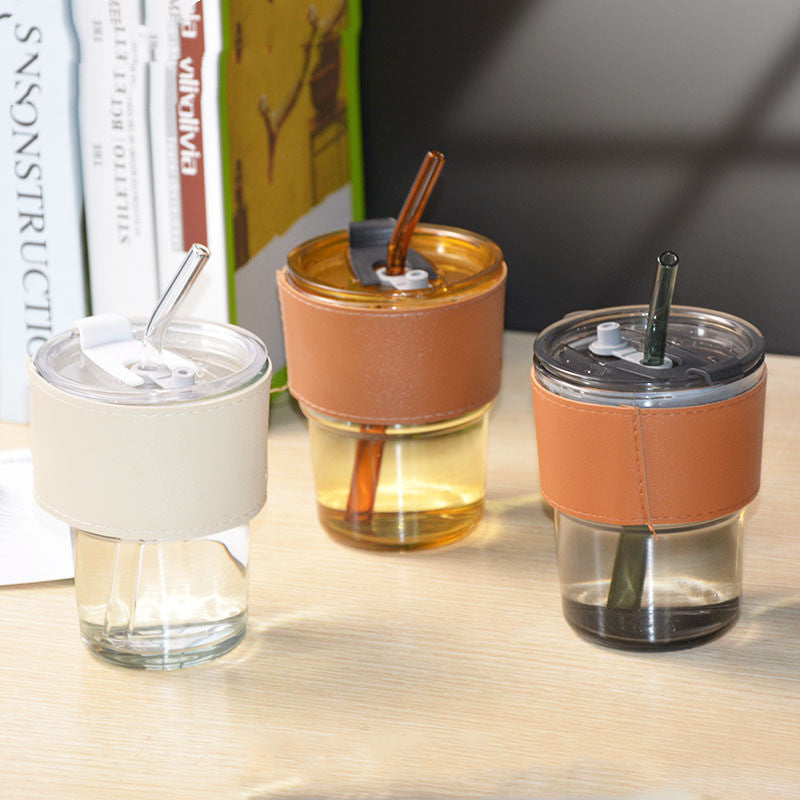 Eco-Friendly Glass Straw Cup - Ins Goddess Bamboo