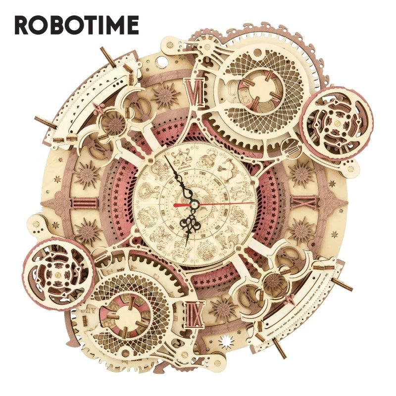 3D Wooden Puzzle Zodiac Wall Clock - Educational Toy