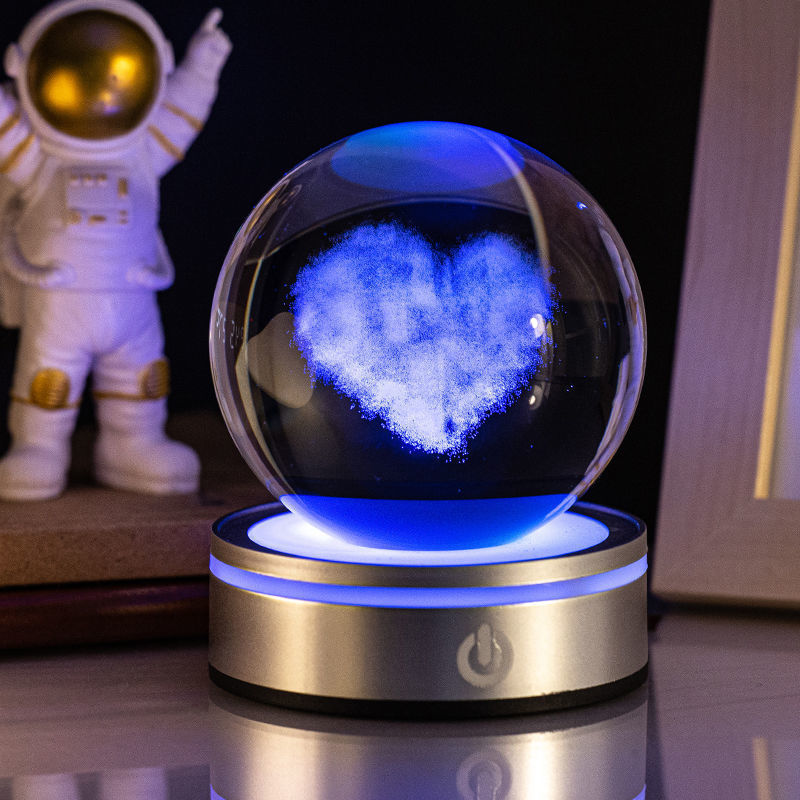 3D Crystal Ball Night Lamp Colorful Gradient Home Decor