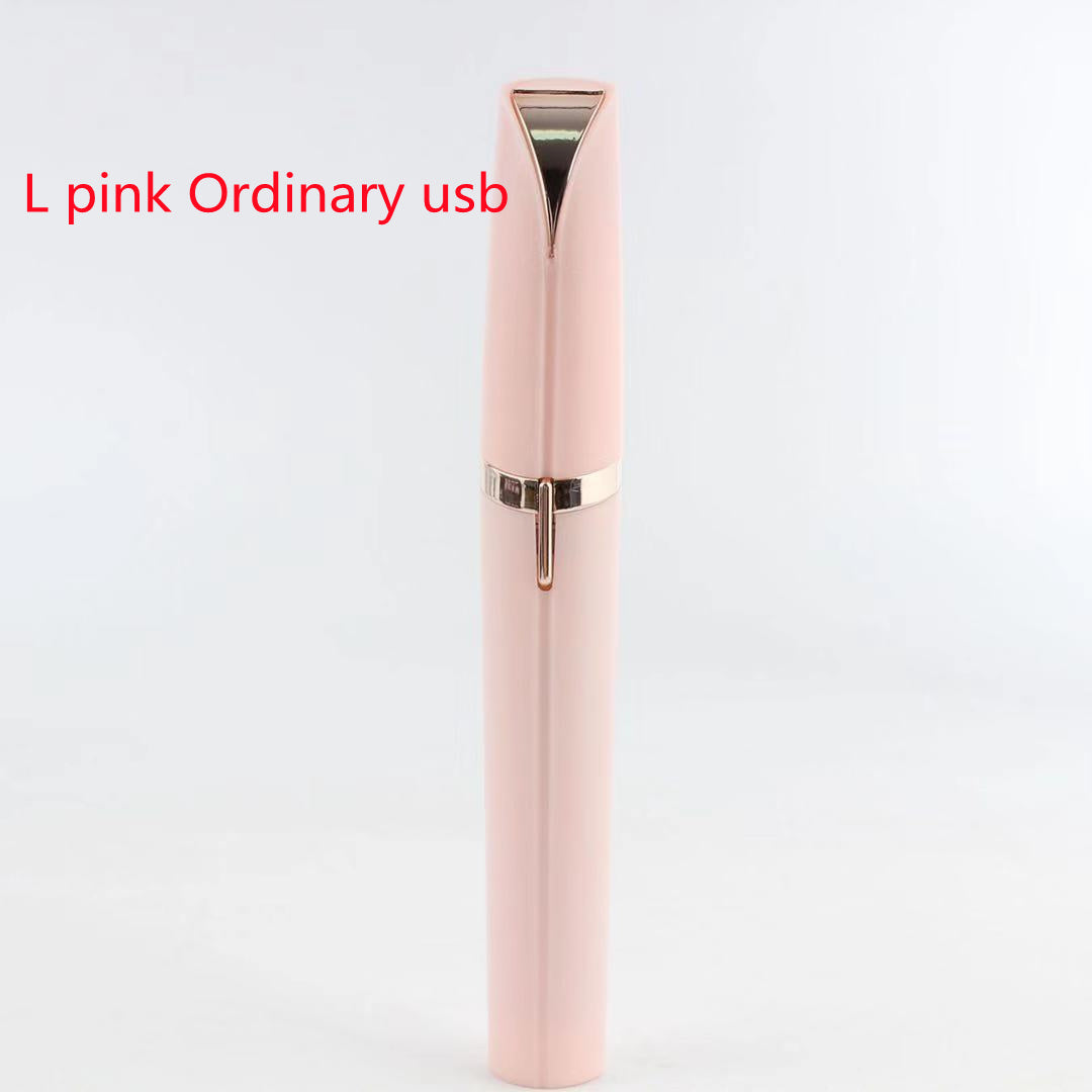 Electric Eyebrow Trimmer with LED Light - Painless Hair Removal & Gold-Plated Head