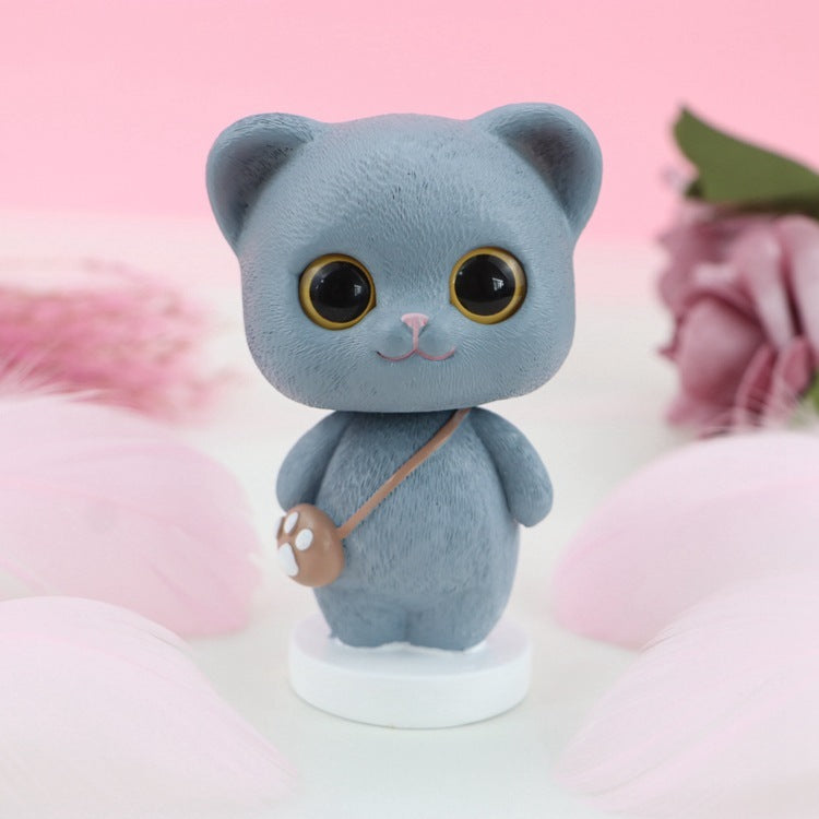 Cute Shake Head Cat Car Interior Decoration