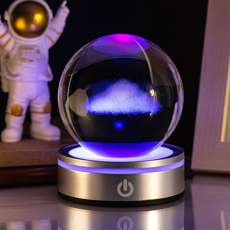 3D Crystal Ball Night Lamp Colorful Gradient Home Decor